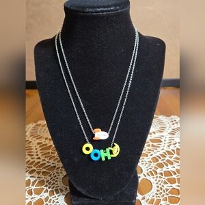 Disney Parks Colorful Pizza Planet And Aliens Necklace Set